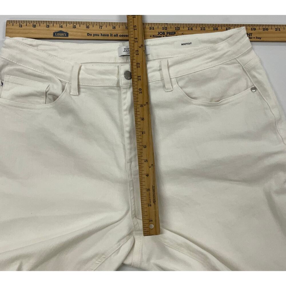 Women's ~ Judy Blue White Denim Jeans 20W Boot Cut - Split Hem - Stretch - Picture 7 of 12